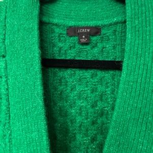 J. Crew cable-knit stretch Vibrant Green Cardigan